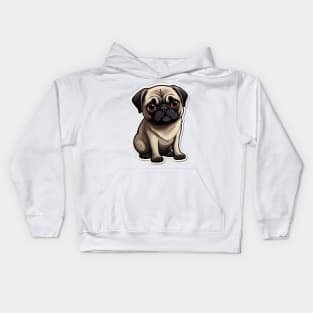 Cute Pug Dog - Dogs Pugs Kids Hoodie